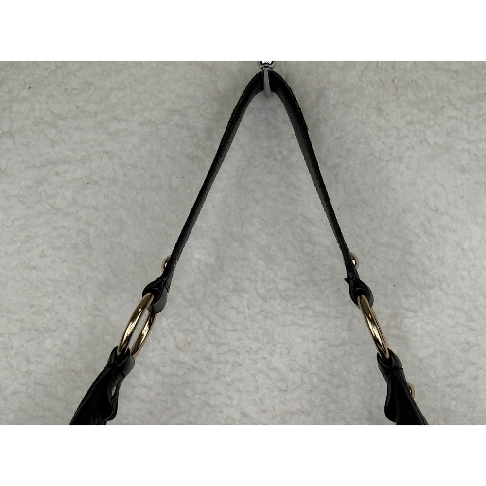 Michael Kors Fulton Hobo Bag Black Pebbled Leather Gold MK Logo Shoulder Bag - Picture 7 of 14